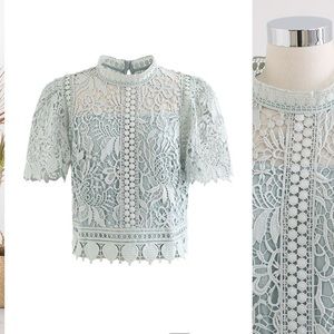 Chicwish Floral Crochet Crop Top